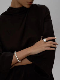 Brushed Beaded Necklace Bracelet ring earrings