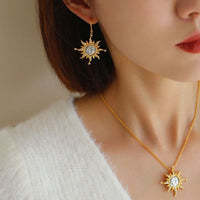 Apollo Silver Coin Necklace Earrings Jewelry Set