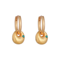Emerald zircon necklace sand gold earrings