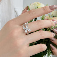(SILVER) GLASSY BUTTERFLY Ring
