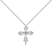 925 sterling silver cross zirconia opal pearl necklace