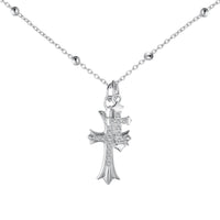 925 sterling silver cross zirconia opal pearl necklace