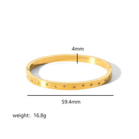 Luxury Star Motif Stainless Steel Bangle –18K Gold Plated