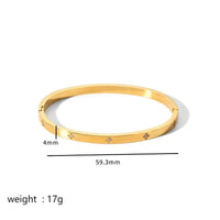 Luxury Star Motif Stainless Steel Bangle –18K Gold Plated