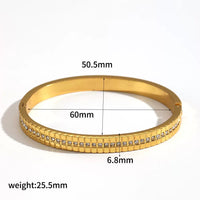 Luxury Star Motif Stainless Steel Bangle –18K Gold Plated