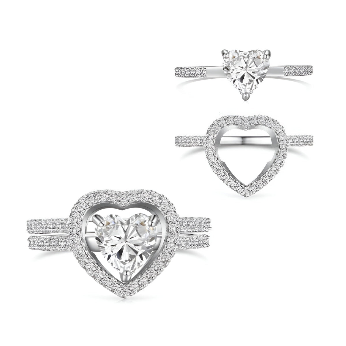 (WHITE) MATCHING HEARTS Ring