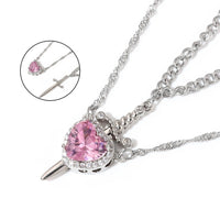 COUPLE HEART & SWORD Matching Necklaces