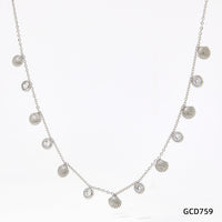 Colored zircon shell pendant stainless steel necklace anklet